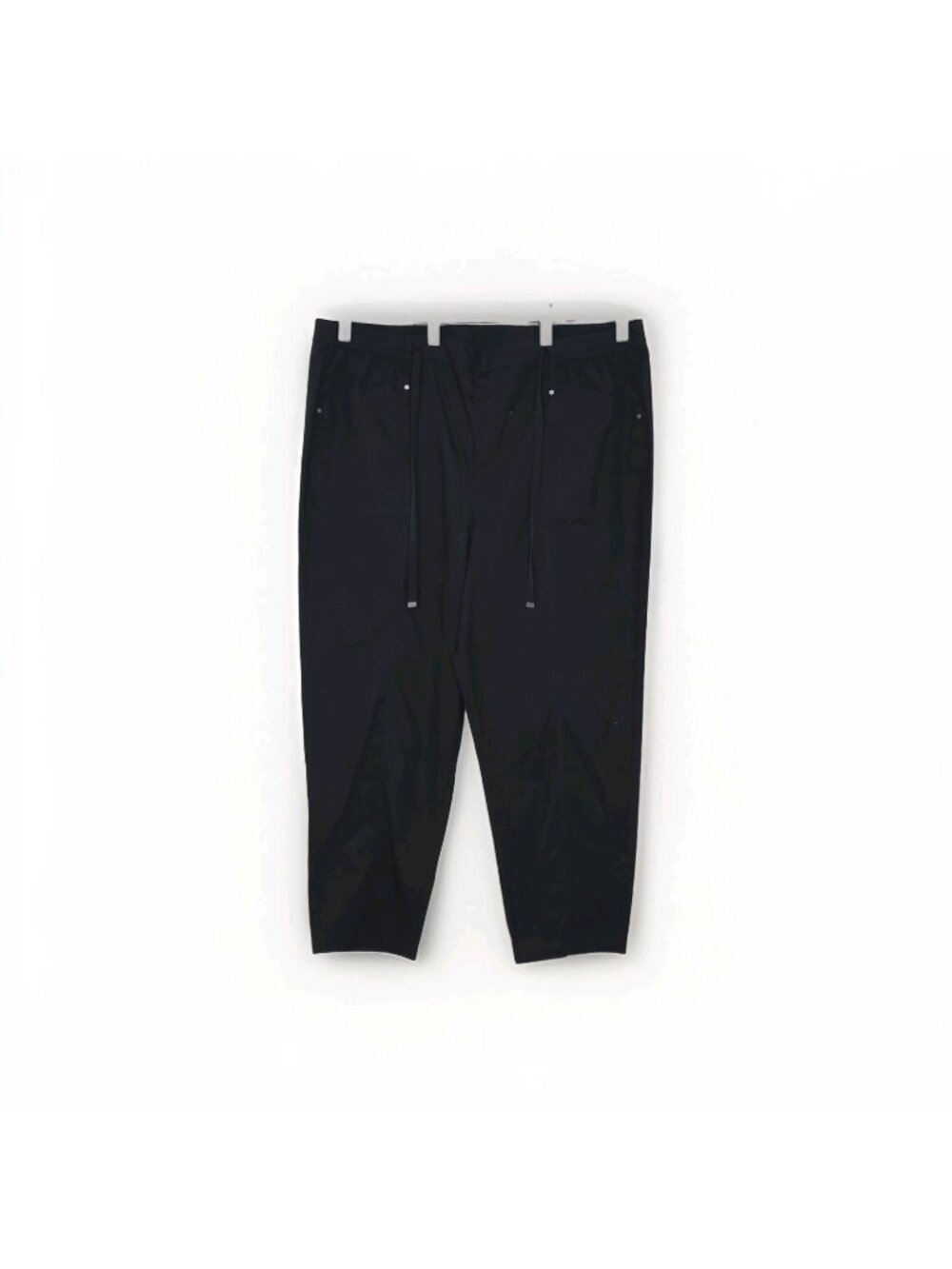 PENN. Penningtons Plus Size 20 Black Elastic Waist Drawstring Crop Pants Stretch